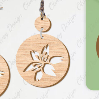 Intra απο ξύλο plywood  Χρώμα wenge 3mm-4mm πάχος - Σκουλαρίκια Λουλούδια Κόψιμο με Λέιζερ ΔΕΜΑ Δίασταση 3x3 cm INTRAFABR-96565219 - Image 6