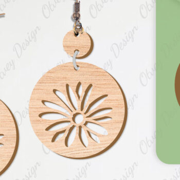 Intra απο ξύλο plywood  Χρώμα wenge 3mm-4mm πάχος - Σκουλαρίκια Λουλούδια Κόψιμο με Λέιζερ ΔΕΜΑ Δίασταση 3x3 cm INTRAFABR-96565219 - Image 7