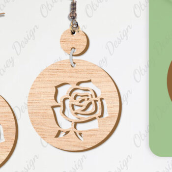 Intra απο ξύλο plywood  Χρώμα wenge 3mm-4mm πάχος - Σκουλαρίκια Λουλούδια Κόψιμο με Λέιζερ ΔΕΜΑ Δίασταση 3x3 cm INTRAFABR-96565219 - Image 8