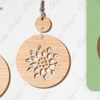 Intra απο ξύλο plywood  Χρώμα wenge 3mm-4mm πάχος - Σκουλαρίκια Λουλούδια Κόψιμο με Λέιζερ ΔΕΜΑ Δίασταση 3x3 cm INTRAFABR-96565219 - Image 9