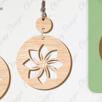 Intra απο ξύλο plywood  Χρώμα wenge 3mm-4mm πάχος - Σκουλαρίκια Λουλούδια Κόψιμο με Λέιζερ ΔΕΜΑ Δίασταση 3x3 cm INTRAFABR-96565219 - Image 10