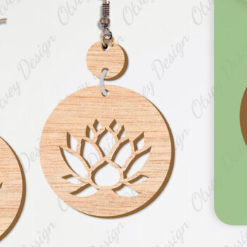 Intra απο ξύλο plywood  Χρώμα wenge 3mm-4mm πάχος - Σκουλαρίκια Λουλούδια Κόψιμο με Λέιζερ ΔΕΜΑ Δίασταση 3x3 cm INTRAFABR-96565219 - Image 11