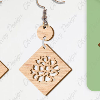 Intra απο ξύλο plywood  Χρώμα wenge 3mm-4mm πάχος - Σκουλαρίκια Λουλούδια Κόψιμο με Λέιζερ ΔΕΜΑ Δίασταση 3x3 cm INTRAFABR-96565313 - Image 3