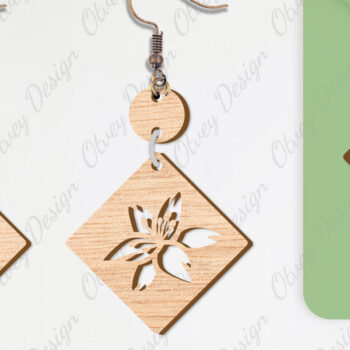 Intra απο ξύλο plywood  Χρώμα wenge 3mm-4mm πάχος - Σκουλαρίκια Λουλούδια Κόψιμο με Λέιζερ ΔΕΜΑ Δίασταση 3x3 cm INTRAFABR-96565313 - Image 6