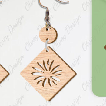 Intra απο ξύλο plywood  Χρώμα wenge 3mm-4mm πάχος - Σκουλαρίκια Λουλούδια Κόψιμο με Λέιζερ ΔΕΜΑ Δίασταση 3x3 cm INTRAFABR-96565313 - Image 7