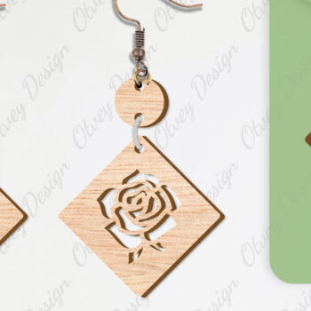 Intra απο ξύλο plywood  Χρώμα wenge 3mm-4mm πάχος - Σκουλαρίκια Λουλούδια Κόψιμο με Λέιζερ ΔΕΜΑ Δίασταση 3x3 cm INTRAFABR-96565313 - Image 8