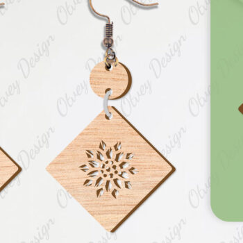 Intra απο ξύλο plywood  Χρώμα wenge 3mm-4mm πάχος - Σκουλαρίκια Λουλούδια Κόψιμο με Λέιζερ ΔΕΜΑ Δίασταση 3x3 cm INTRAFABR-96565313 - Image 9