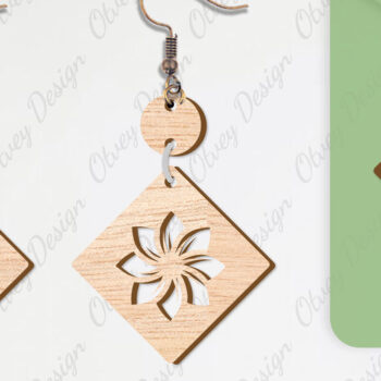 Intra απο ξύλο plywood  Χρώμα wenge 3mm-4mm πάχος - Σκουλαρίκια Λουλούδια Κόψιμο με Λέιζερ ΔΕΜΑ Δίασταση 3x3 cm INTRAFABR-96565313 - Image 10