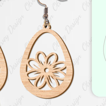 Intra απο ξύλο plywood  Χρώμα wenge 3mm-4mm πάχος - Σκουλαρίκια Λουλούδια Κόψιμο με Λέιζερ ΔΕΜΑ Δίασταση 3x3 cm INTRAFABR-96281629 - Image 4