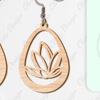 Intra απο ξύλο plywood  Χρώμα wenge 3mm-4mm πάχος - Σκουλαρίκια Λουλούδια Κόψιμο με Λέιζερ ΔΕΜΑ Δίασταση 3x3 cm INTRAFABR-96281629 - Image 5