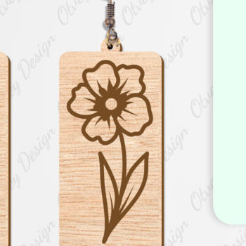 Intra απο ξύλο plywood  Χρώμα wenge 3mm-4mm πάχος - Σκουλαρίκια Λουλούδια Κόψιμο με Λέιζερ ΔΕΜΑ Δίασταση 3x3 cm INTRAFABR-96281956 - Image 3