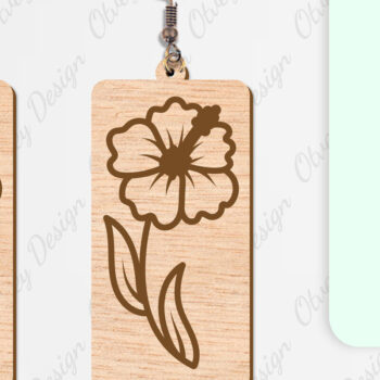 Intra απο ξύλο plywood  Χρώμα wenge 3mm-4mm πάχος - Σκουλαρίκια Λουλούδια Κόψιμο με Λέιζερ ΔΕΜΑ Δίασταση 3x3 cm INTRAFABR-96281956 - Image 4