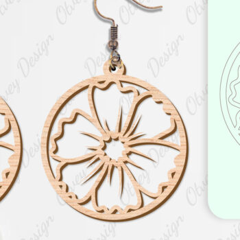 Intra απο ξύλο plywood Χρώμα wenge 3mm-4mm πάχος - Σκουλαρίκια Λουλούδια Κόψιμο με Λέιζερ ΔΕΜΑ Δίασταση 3x3 cm INTRAFABR-96281517 - Image 4