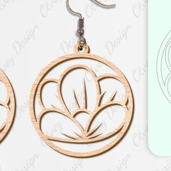 Intra απο ξύλο plywood Χρώμα wenge 3mm-4mm πάχος - Σκουλαρίκια Λουλούδια Κόψιμο με Λέιζερ ΔΕΜΑ Δίασταση 3x3 cm INTRAFABR-96281517 - Image 5