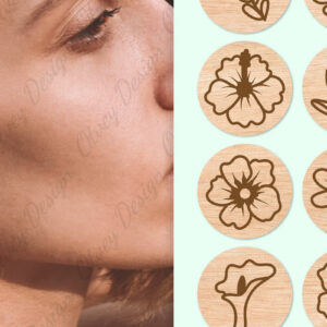 Intra απο ξύλο plywood  Χρώμα wenge 3mm-4mm πάχος - Σκουλαρίκια Λουλούδια Κόψιμο με Λέιζερ ΔΕΜΑ Δίασταση 3x3 cm INTRAFABR-42346262