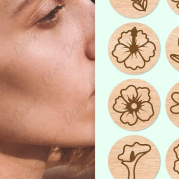 Intra απο ξύλο plywood Χρώμα wenge 3mm-4mm πάχος - Σκουλαρίκια Λουλούδια Κόψιμο με Λέιζερ ΔΕΜΑ Δίασταση 3x3 cm INTRAFABR-42346262 - Image 1