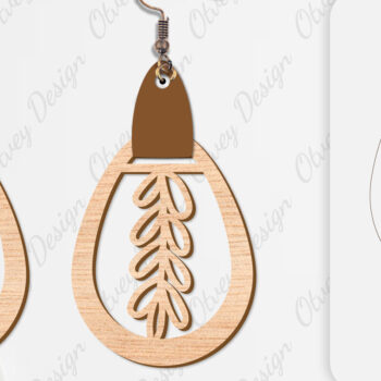 Intra απο ξύλο plywood  Χρώμα wenge 3mm-4mm πάχος - Σκουλαρίκια Λουλούδια Κόψιμο με Λέιζερ ΔΕΜΑ Δίασταση 3x3 cm INTRAFABR-117850177 - Image 2