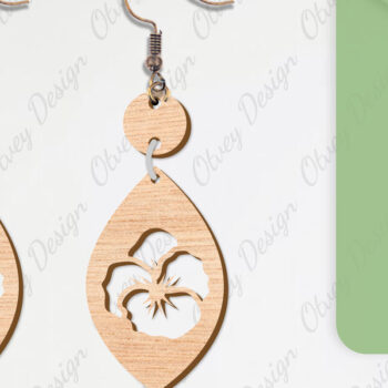 Intra απο ξύλο plywood Χρώμα wenge 3mm-4mm πάχος - Σκουλαρίκια Λουλούδια Κόψιμο με Λέιζερ ΔΕΜΑ Δίασταση 3x3 cm INTRAFABR-103999091 - Image 2