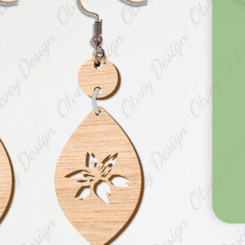 Intra απο ξύλο plywood Χρώμα wenge 3mm-4mm πάχος - Σκουλαρίκια Λουλούδια Κόψιμο με Λέιζερ ΔΕΜΑ Δίασταση 3x3 cm INTRAFABR-103999091 - Image 3