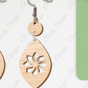 Intra απο ξύλο plywood Χρώμα wenge 3mm-4mm πάχος - Σκουλαρίκια Λουλούδια Κόψιμο με Λέιζερ ΔΕΜΑ Δίασταση 3x3 cm INTRAFABR-103999091 - Image 4