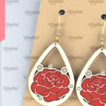 Intra απο ξύλο plywood Χρώμα wenge 3mm-4mm πάχος - Λουλούδια Σκουλαρίκια Πακέτο κομμένα με λέιζερ Δίασταση 3x3 cm INTRAFABR-103999224 - Image 6