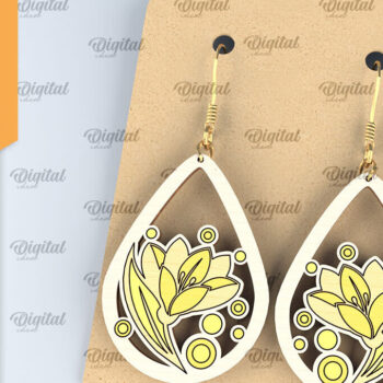 Intra απο ξύλο plywood Χρώμα wenge 3mm-4mm πάχος - Λουλούδια Σκουλαρίκια Πακέτο κομμένα με λέιζερ Δίασταση 3x3 cm INTRAFABR-103999224 - Image 10