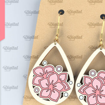 Intra απο ξύλο plywood Χρώμα wenge 3mm-4mm πάχος - Λουλούδια Σκουλαρίκια Πακέτο κομμένα με λέιζερ Δίασταση 3x3 cm INTRAFABR-103999224 - Image 11