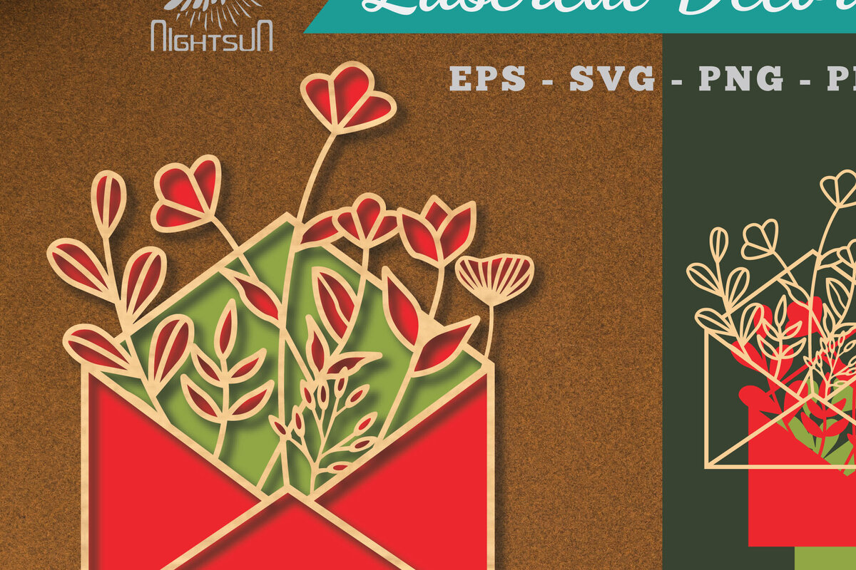 Intra απο ξύλο plywood  Χρώμα wenge 3mm-4mm πάχος - Διακόσμηση με κομμένο λέιζερ φάκελος λουλουδιών 1 Δίασταση 20x20 cm INTRAFABR-111897332