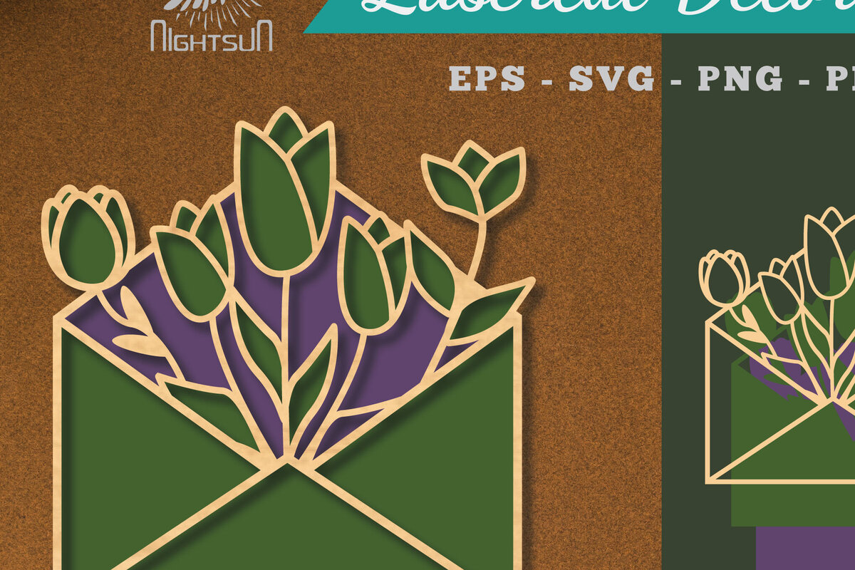 Intra απο ξύλο plywood  Χρώμα wenge 3mm-4mm πάχος - Διακόσμηση φακέλου με λέιζερ λουλουδιών 6 Δίασταση 20x20 cm INTRAFABR-73583454