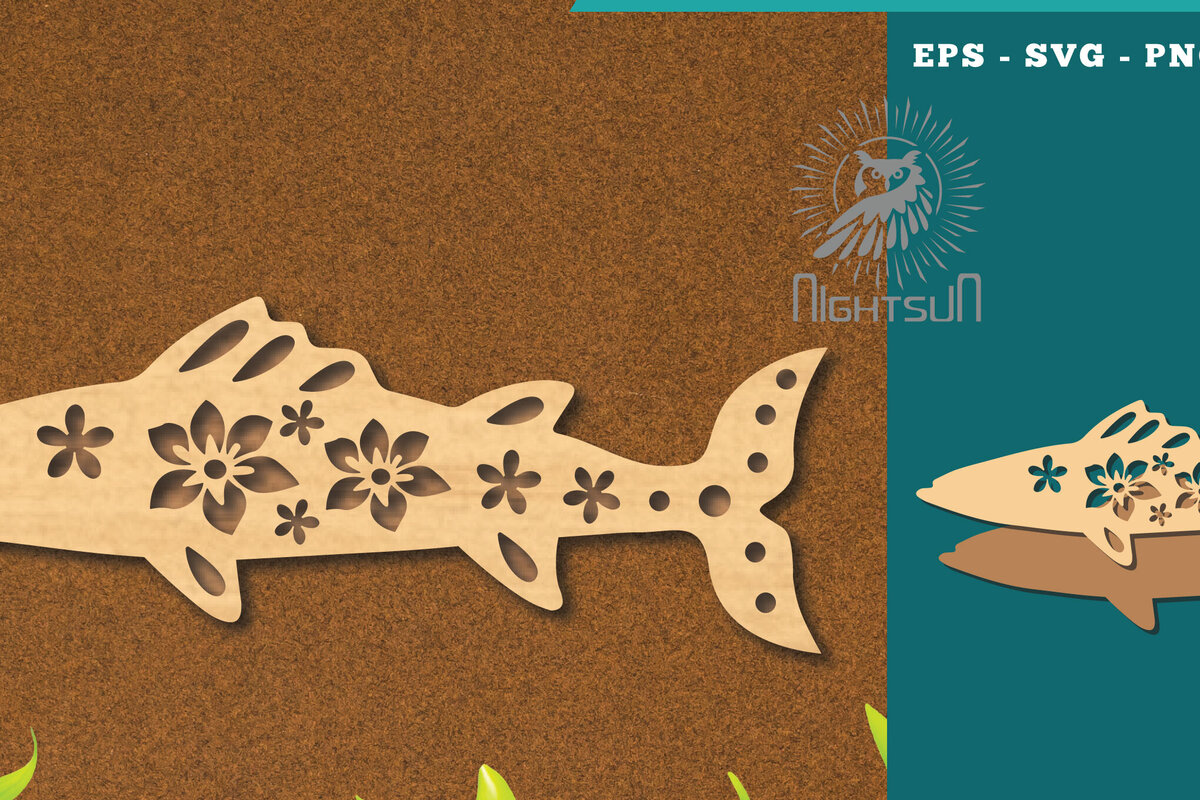 Intra απο ξύλο plywood  Χρώμα wenge 3mm-4mm πάχος - Flowers Fish Decoration 4 Δίασταση 20x20 cm INTRAFABR-94780915