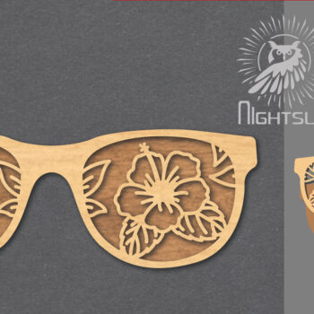 Intra απο ξύλο plywood Χρώμα wenge 3mm-4mm πάχος - Γυαλιά λουλουδιών Διακόσμηση με 2 Δίασταση 20x20 cm INTRAFABR-109411181 - Image 1