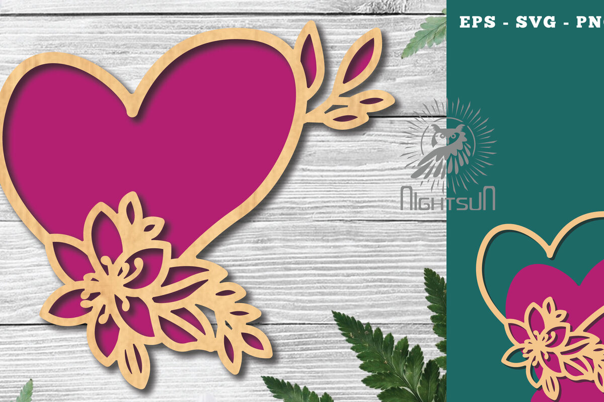 Intra απο ξύλο plywood  Χρώμα wenge 3mm-4mm πάχος - Διακόσμηση με κομμένα λέιζερ καρδιών λουλουδιών 2 Δίασταση 20x20 cm INTRAFABR-120975472