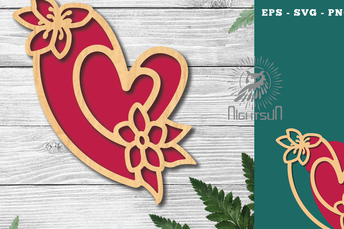 Intra απο ξύλο plywood  Χρώμα wenge 3mm-4mm πάχος - Διακόσμηση με κομμένα λέιζερ καρδιών λουλουδιών 5 Δίασταση 20x20 cm INTRAFABR-120975382