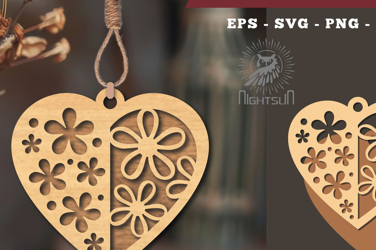 Intra απο ξύλο plywood  Χρώμα wenge 3mm-4mm πάχος - Στολίδι με κομμένα λέιζερ λουλουδιών 8 Δίασταση 6x6 cm INTRAFABR-118594939