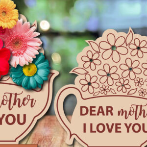 Intra απο ξύλο plywood  Χρώμα wenge 3mm-4mm πάχος - Κάτοχος λουλουδιών Αγαπητή Μητέρα Σ 'αγαπώ Δίασταση 20x20 cm INTRAFABR-95119509