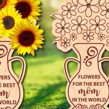 Intra απο ξύλο plywood Χρώμα wenge 3mm-4mm πάχος - Flowers Holder Flowers for the Mom Δίασταση 20x20 cm INTRAFABR-109933625 - Image 1