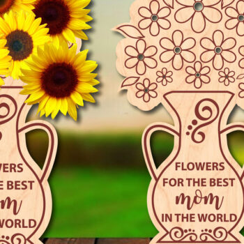 Intra απο ξύλο plywood Χρώμα wenge 3mm-4mm πάχος - Flowers Holder Flowers for the Mom Δίασταση 20x20 cm INTRAFABR-109933625 - Image 2