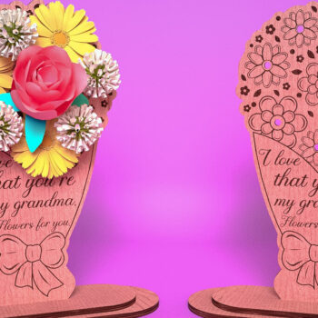 Intra απο ξύλο plywood Χρώμα wenge 3mm-4mm πάχος - Θήκη λουλουδιών Grandmother Δίασταση 30x20 cm INTRAFABR-109933724 - Image 1