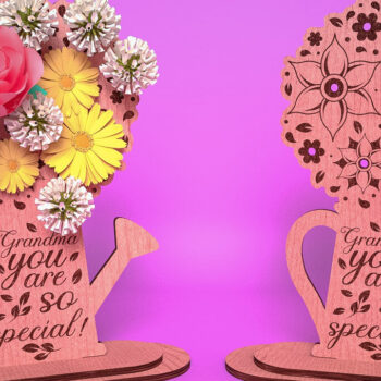 Intra απο ξύλο plywood  Χρώμα wenge 3mm-4mm πάχος - Θήκη λουλουδιών Grandmother Δίασταση 30x20 cm INTRAFABR-109933733 - Image 6