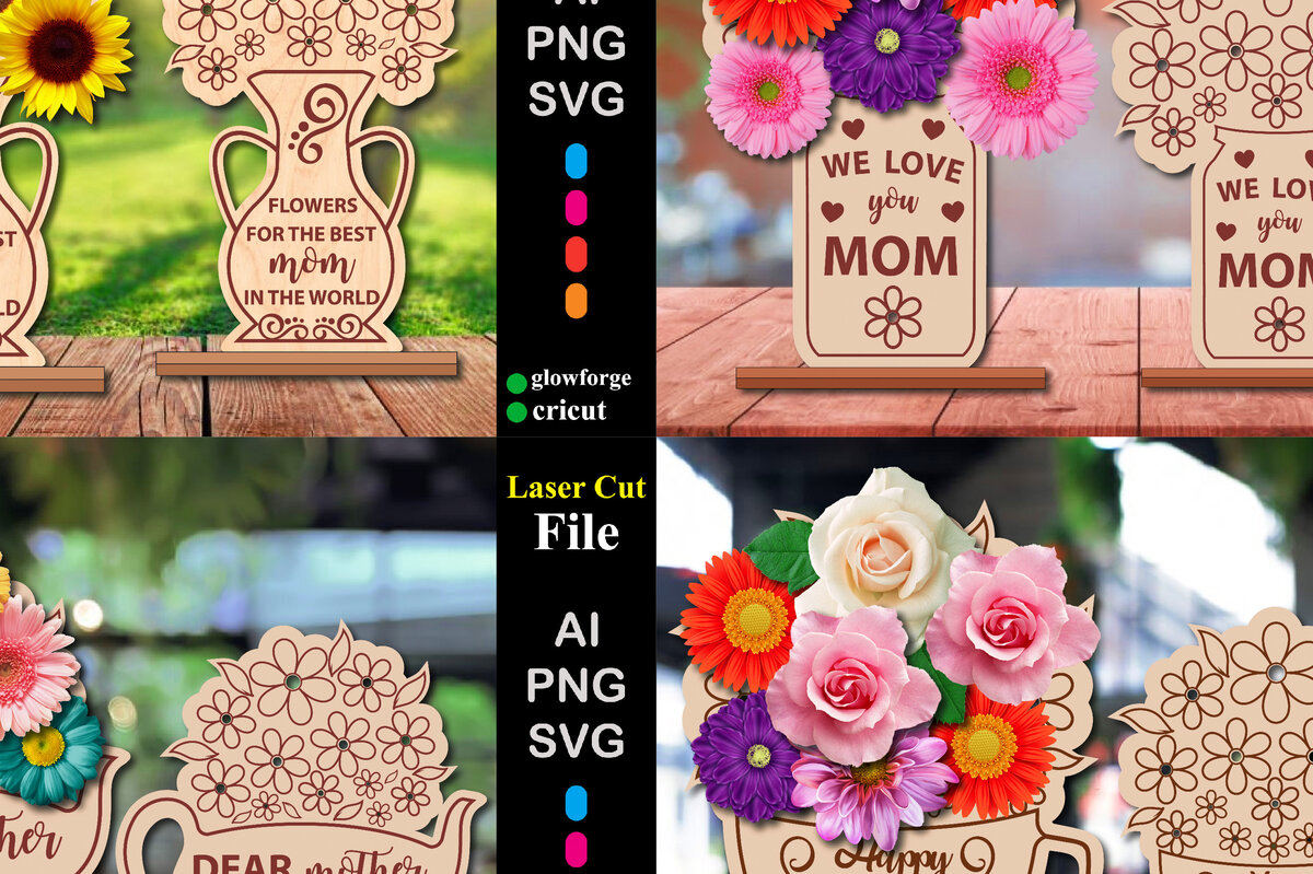 Intra απο ξύλο plywood  Χρώμα wenge 3mm-4mm πάχος - Πακέτο λουλουδιών για τη γιορτή της μητέρας Δίασταση 20x20 cm INTRAFABR-109933738