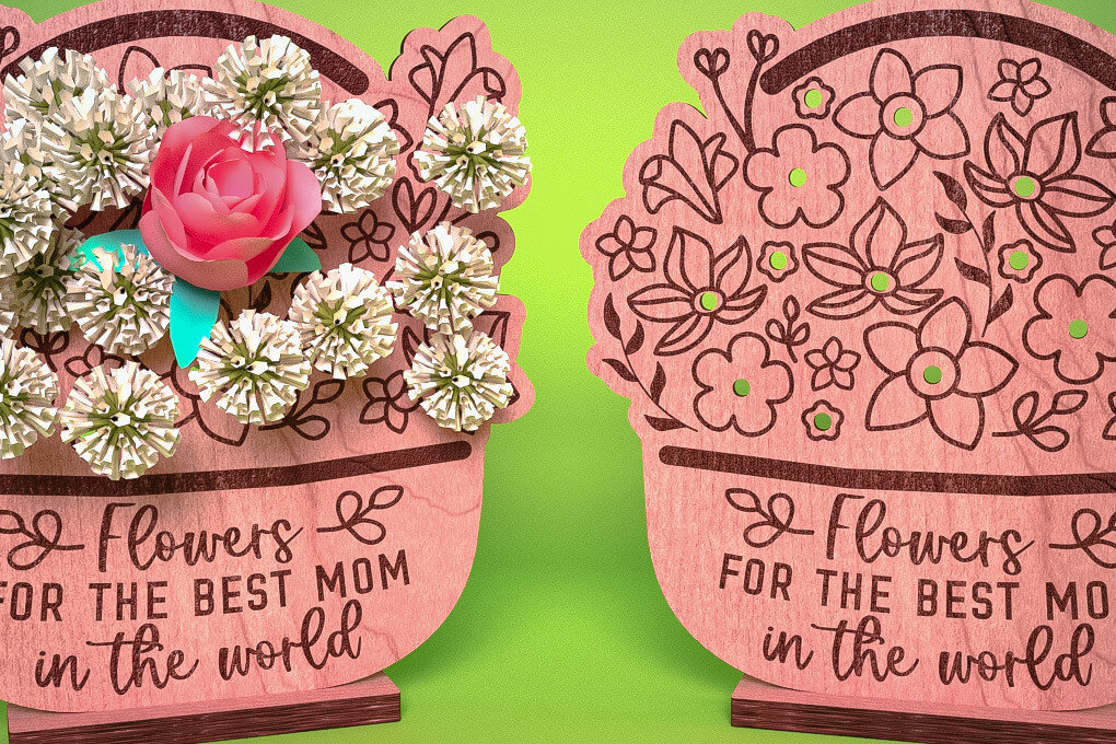 Intra απο ξύλο plywood  Χρώμα wenge 3mm-4mm πάχος - Flowers Holder για τη γιορτή της μητέρας Δίασταση 30x20 cm INTRAFABR-109933492