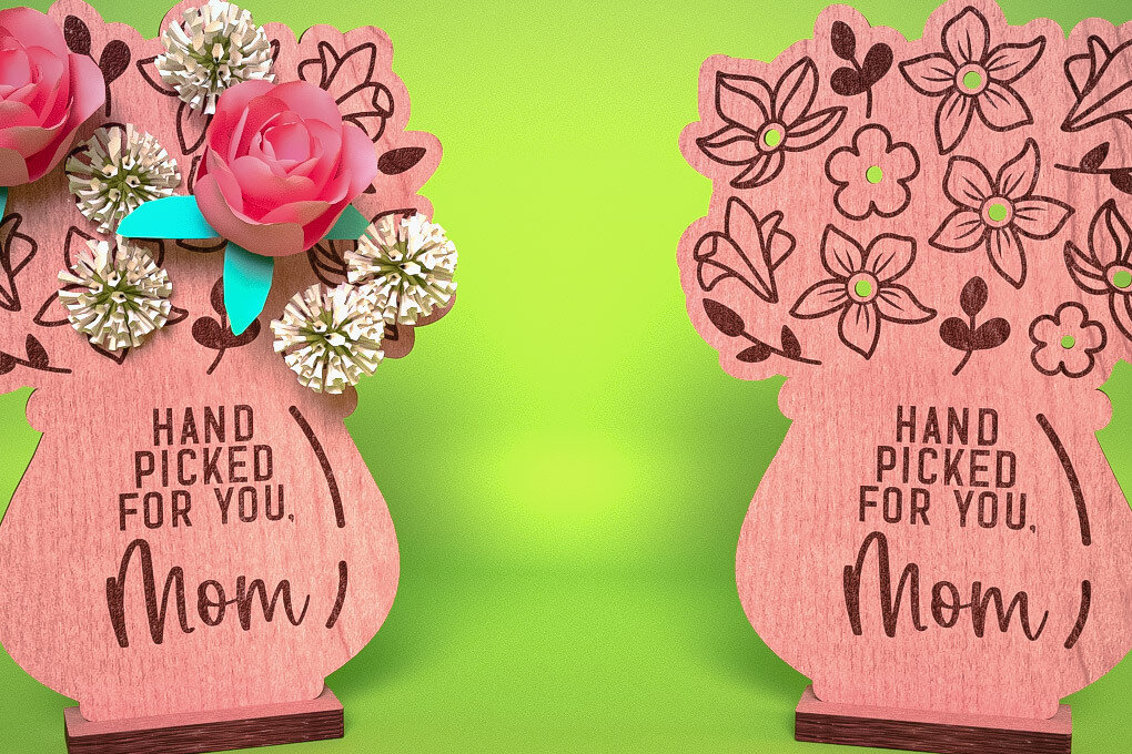 Intra απο ξύλο plywood  Χρώμα wenge 3mm-4mm πάχος - Flowers Holder για τη γιορτή της μητέρας Δίασταση 30x20 cm INTRAFABR-112447817