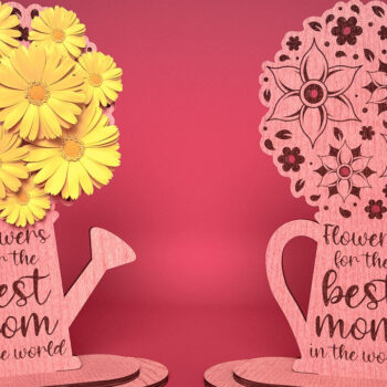 Intra απο ξύλο plywood  Χρώμα wenge 3mm-4mm πάχος - Flowers Holder για τη γιορτή της μητέρας Δίασταση 30x20 cm INTRAFABR-112447819 - Image 6