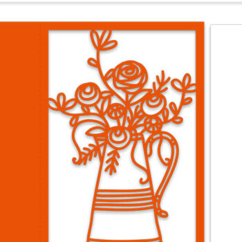 Intra απο ξύλο plywood  Χρώμα wenge 3mm-4mm πάχος - Λουλούδια σε μια κανάτα ευχετήρια κάρτα Cut Δίασταση 7x5 cm INTRAFABR-112447828 - Image 2