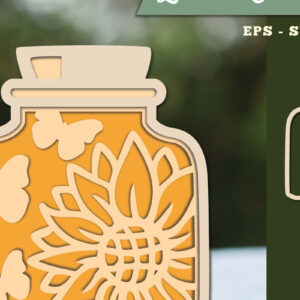 Intra απο ξύλο plywood  Χρώμα wenge 3mm-4mm πάχος - Λουλούδια σε μπουκάλι 3D Lasercut 4 Δίασταση 20x20 cm INTRAFABR-112447870