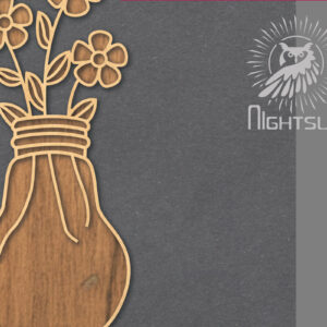 Intra απο ξύλο plywood  Χρώμα wenge 3mm-4mm πάχος - Λουλούδια σε λάμπα διακόσμηση κομμένη με λέιζερ 1 Δίασταση 20x20 cm INTRAFABR-112447989