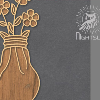 Intra απο ξύλο plywood Χρώμα wenge 3mm-4mm πάχος - Λουλούδια σε λάμπα διακόσμηση κομμένη με λέιζερ 1 Δίασταση 20x20 cm INTRAFABR-112447989 - Image 1