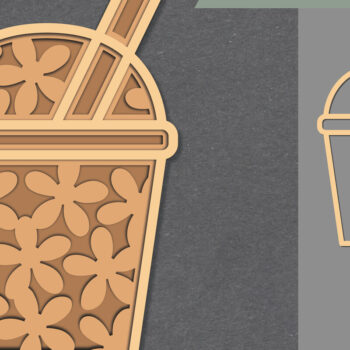 Intra απο ξύλο plywood  Χρώμα wenge 3mm-4mm πάχος - Διακόσμηση με λέιζερ ρόφημα χυμού λουλουδιών Δίασταση 20x20 cm INTRAFABR-94846856 - Image 1