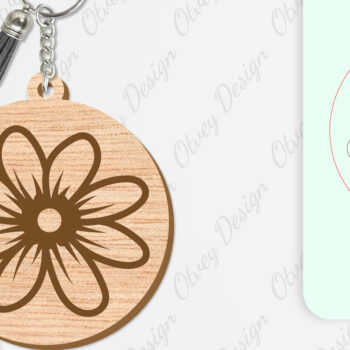 Intra απο ξύλο plywood  Χρώμα wenge 3mm-4mm πάχος - Μπρελόκ Λουλούδια Κόψιμο με Λέιζερ Δίασταση 4x4 cm INTRAFABR-94846906 - Image 3