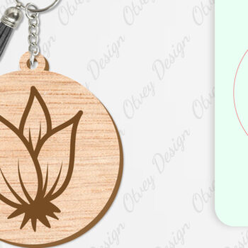 Intra απο ξύλο plywood  Χρώμα wenge 3mm-4mm πάχος - Μπρελόκ Λουλούδια Κόψιμο με Λέιζερ Δίασταση 4x4 cm INTRAFABR-94846906 - Image 5